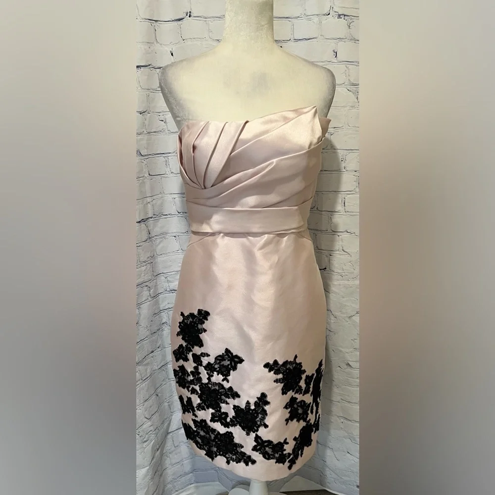 LOVE  -  Pink Strapless Empire Waist Dress w/built-in padded bra-  Size 12 - Picture 3 of 12